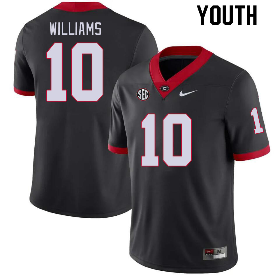 Youth #10 Tyler Williams Georgia Bulldogs College Football Jerseys Stitched-Black - Click Image to Close